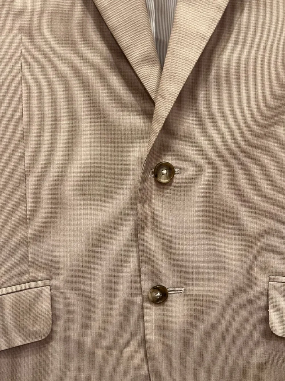 Jos. A. Bank Tailored Fit Cotton Wool Beige Tan Sportcoat Jacket, Size 42R